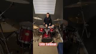 Playing Enter Sandman intro on the drums