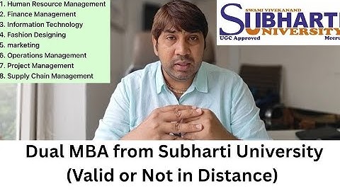 MBA from Swami Vivekanand Subharti University Meerut in Distance mode! All about MBA from Subharti!