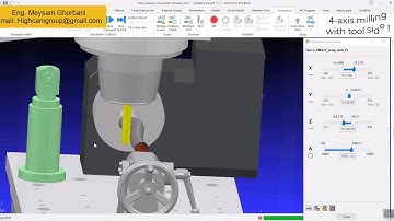 4-axis milling with tool side in Autodesk PowerMill.