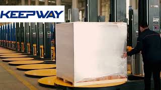 full automatic stretch wrap film pallet wrapping machine with scale——jiningkeepway