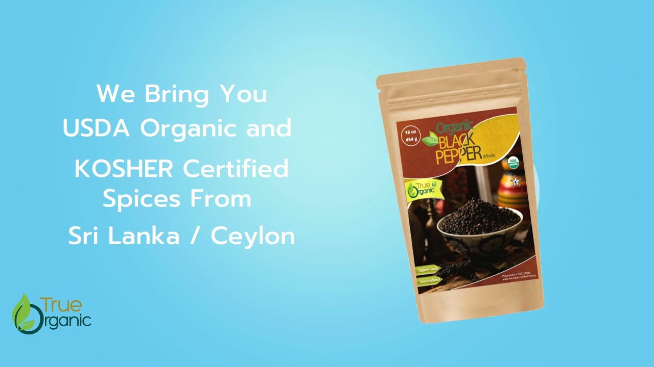 True Organic Black Peppercorns Whole , Now Available On Amazon USA