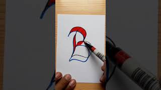 Drawing Letter B Easy / How To Draw Capital Letter For Beginners #shorts