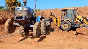 Jcb 3dx Backhoe Fully Loading Mud In Mahindra and Newholland Tractors | Jcb Tractor Cartoon