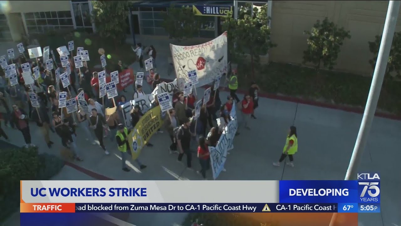 UC workers strike - YouTube