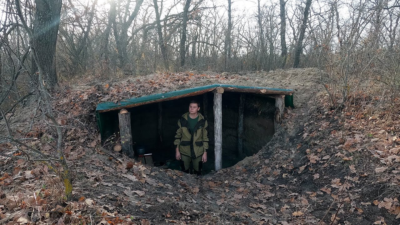Building a large dugout during a snow storm, First snow
