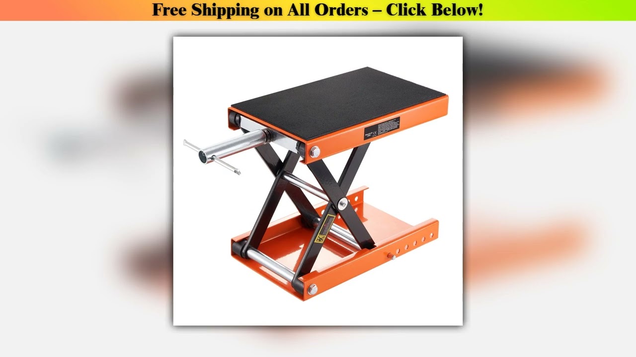 SucceBuy 1100 LBS Motorcycle Lift Motorcycle Scissor Lift Jack with Wide Deck Safety Pin Steel Scis