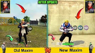 OLD MAXIM VS NEW MAXIM ABILITY TEST FREE FIRE | AFTER UPDATE MAXIM ABILITY - GARENA FREE FIRE