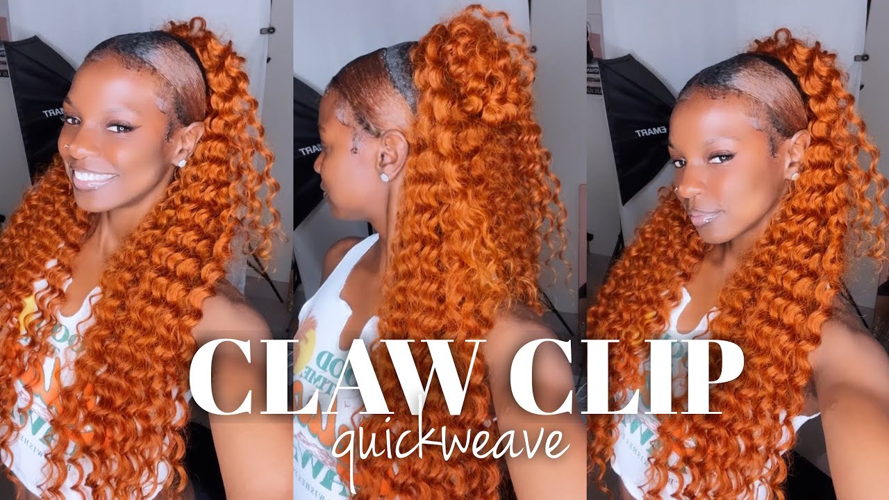 EASY CLAW CLIP HALF UP-HALF DOWN QUICKWEAVE (viral hairstyle