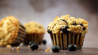 外酥内软 奶香味十的鲜奶油蓝莓玛芬  Whipping Cream Blueberry Muffins | Blueberry Muffin Recipe