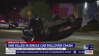 Police: Driver killed after crashing into block wall in west Las Vegas