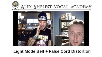 Alex Shelest Vocal Lessons - Working on Light Mode Belt + False Cord Distortion with rock singer