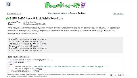 Java Practice It || 5.9 doWhileSeashore || do/ while, do while loop basics
