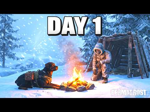 Day 1 in this New BRUTAL Winter World Survival Game - Permafrost Gameplay