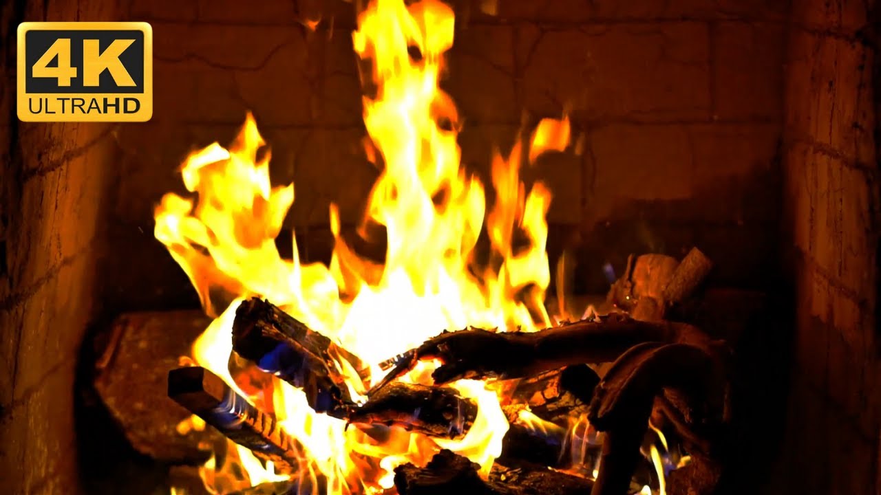 Extremely Relaxing & Beautiful Fireplace 4K 🔥 Burning Fireplace ...