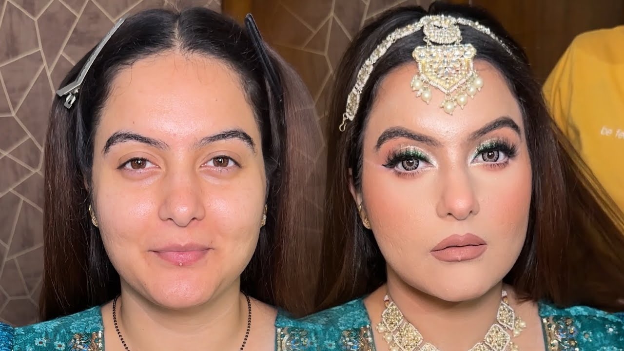 Colourful Mehendi Bridal look by @Manveenmakeovers #makeup # ...