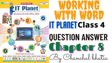 Working With Word Class-4 Chapter-8 IT PLANET Computer question answer