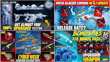 A16 BONUS PASS IS HERE😍| 4.1 NEXT CRYONIX WRAITH ULTIMATE SET🥶& ICE VECTOR FULL LOOK😱| NEW M4🤯PUBGM