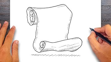 How to draw Paper Scroll - Paper Scroll Drawing Ideas