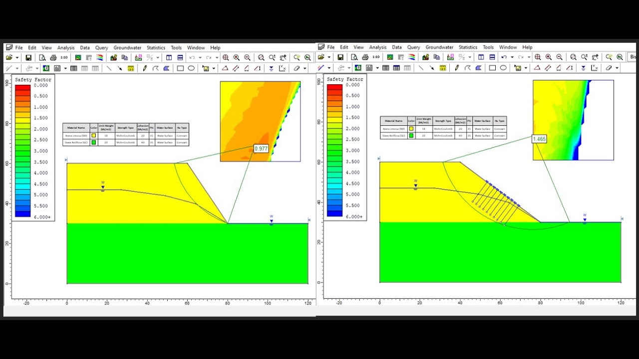 MEJORAR O AUMENTAR EL FACTOR DE SEGURIDAD FS DE UN TALUD EN EL PROGRAMA SLIDE - INGENIERIA GEOTECNIA