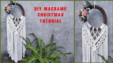 DIY Easy Macrame Christmas Decoration #2, Macrame Wreath tutorial by TNARTNCRAFTS