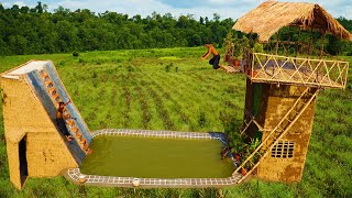 How To Build Water Slide House With Swimming Pool And Build House For Jump Into Pool By Ancient