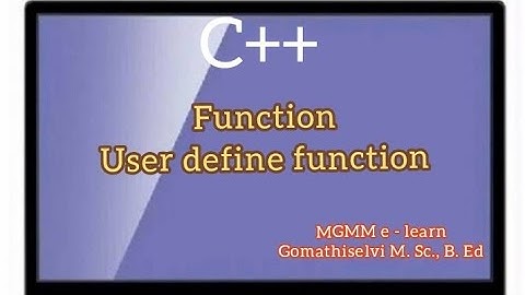 User defined function in C++/ Function Call / Function Declaration / Function definition in tamil