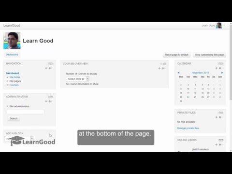 Moodle Administration Tutorial: Customize Blocks and Dashboards - Hiding and Deleting