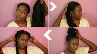 NATURAL HAIR STYLES WITH $5 MARLEY EXTENTIONS || 3 WAYS