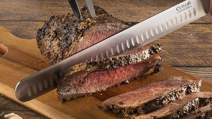 Victorinox Fibrox Pro 14” Extra-Tall Roast Beef Slicing Knife w/ Hollo –  PERFECT EDGE CUTLERY