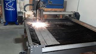 Plasma cutting a 3 inch strip from 14 gauge steel