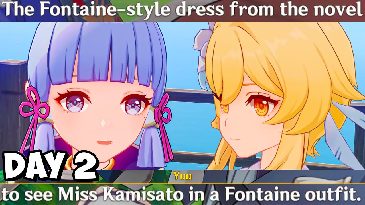DAY 2 AYAKA Meets Traveller Cutscene Genshin Impact