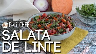 Salată de linte și cartofi dulci