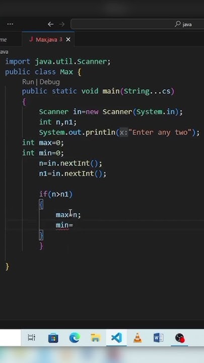 Java program to print max and min value , find max and min value of two ...