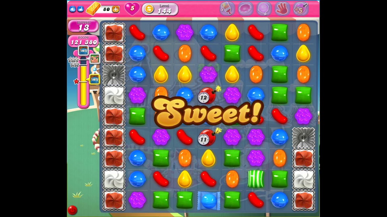 Candy Crush Saga - Level 144 - No boosters ☆☆☆ - YouTube
