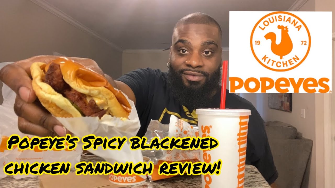 Popeye’s NEW Spicy Blackened Chicken Sandwich Review! #popeyes # ...