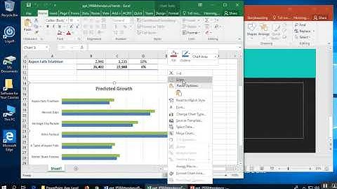 Copy Excel chart, import into PowerPoint