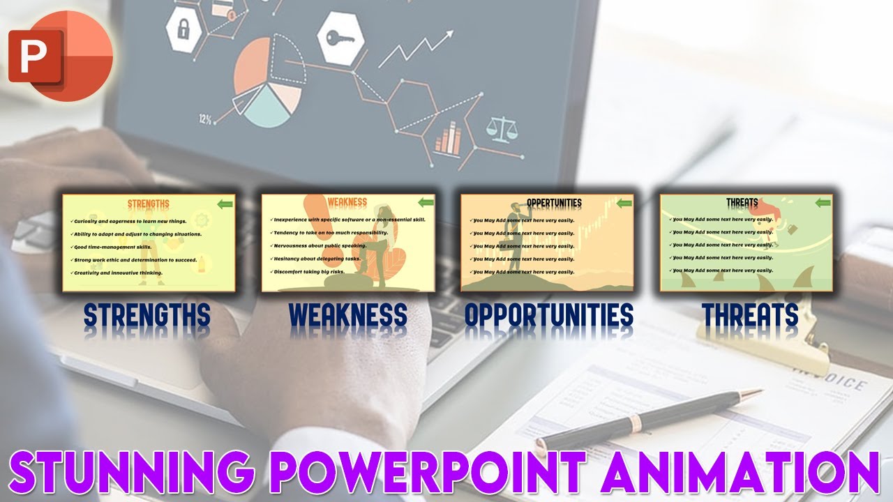 SWOT Analysis PowerPoint Slide Design Tutorial 🔥 Free PowerPoint Template