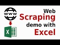 Web scraping demo with excel and vba  wwwdoctecscom