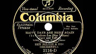 1930 HITS ARCHIVE: Happy Days Are Here Again - Ben Selvin (The Crooners, vocal)