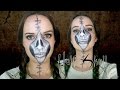 Half Stapled Skull - Halloween / Day of the Dead Makeup Tutorial