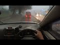 Driving Through Heavy Rain (No Talking, No Music) ASMR First Person POV Drive