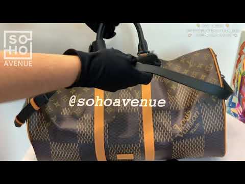 Louis Vuitton x Nigo Keepall Bandouliere Damier Ebene Giant 50 Brown in  Coated Canvas