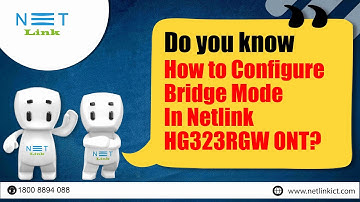 How to Configure Bridge Mode In Netlink HG323RGW ONT? -18