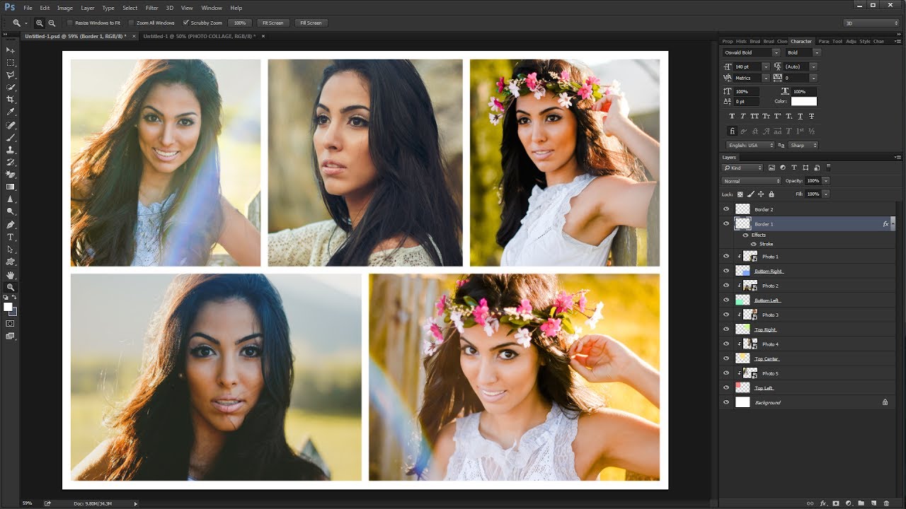 Verwonderlijk How to Create a Photo Collage Template in Photoshop - YouTube IZ-73