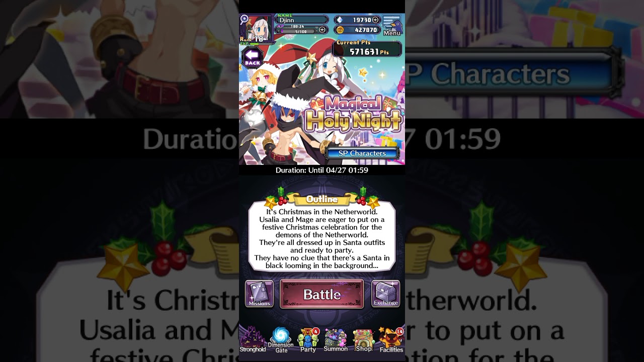 Disgaea Rpg - Account Update - Where I farm in the event and Do Not sleep on Noel! Dood!