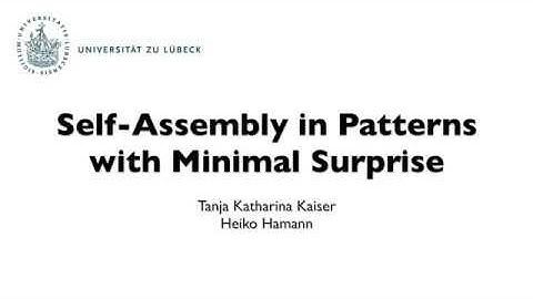 Self-Assembly in Patterns with Minimal Surprise