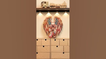 Layered Wood Art - The Star-Spangled Wings of Freedom by Sculpfun S70 Max #woodart #usa #freedom