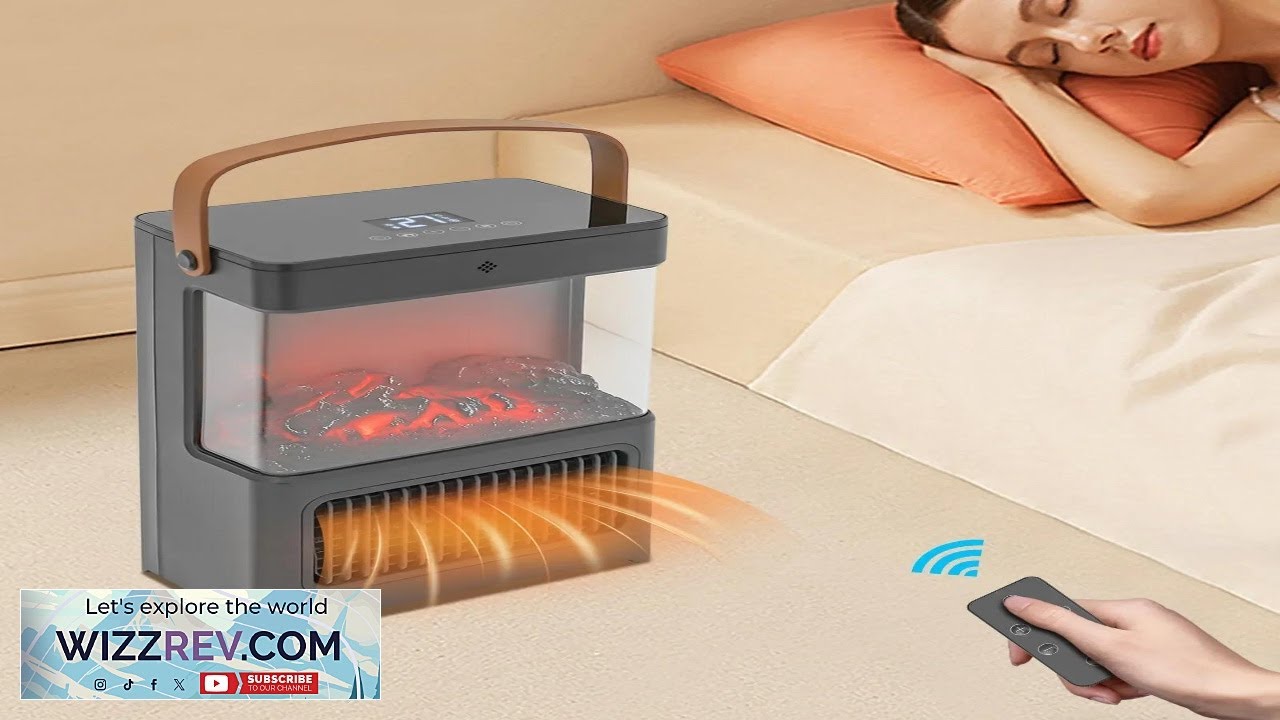 Портативный 3D электрический каминный обогреватель 110 В 1500 Вт с пультом дистанционного управле...