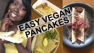 EASY VEGAN PANCAKES | 3 INGREDIENTS, OIL FREE, ONLY £0.05p FOR 6