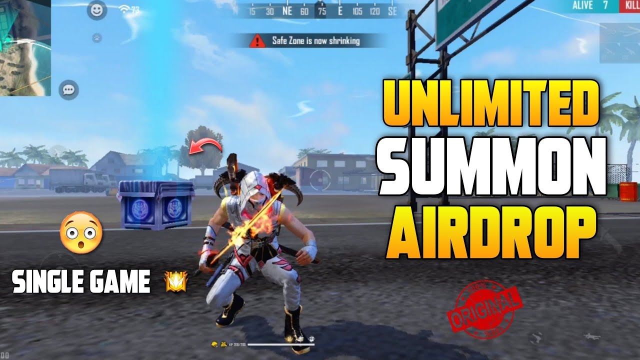 UNLIMITED SUMMON AIRDROP IN FREE FIRE | FREE FIRE AIRDROP TRICK | FREE FIRE